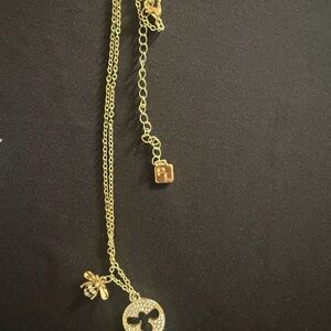 Gold Pendant Necklace with Charm
